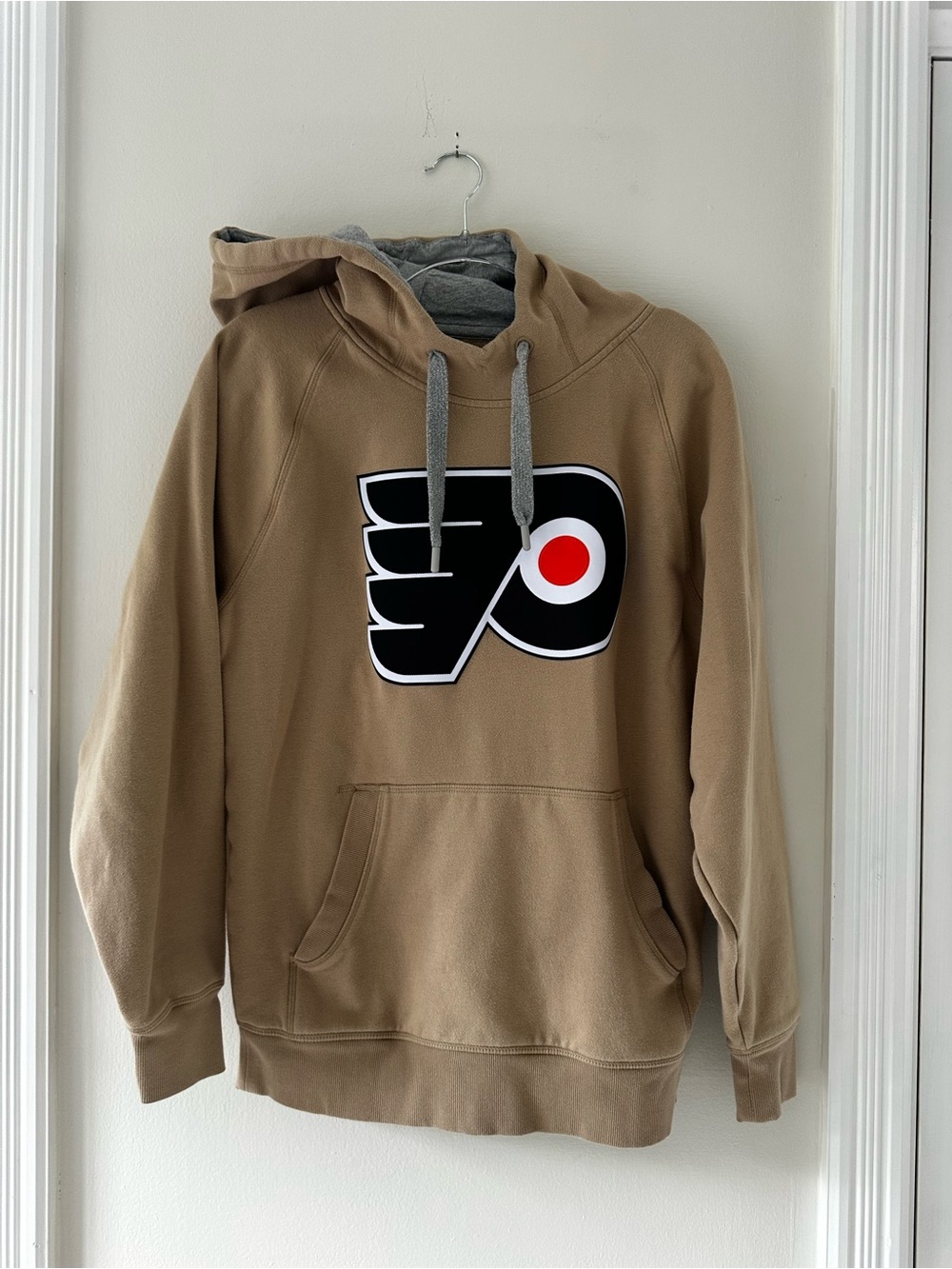 Flyers Tan Hoodie with Black & Red Team Emblem